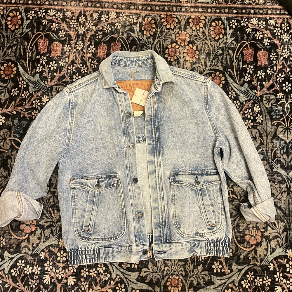 🌀 Vintage Levi's Acid Wash Denim Jacket (XL) – Made in USA, Marfa Find